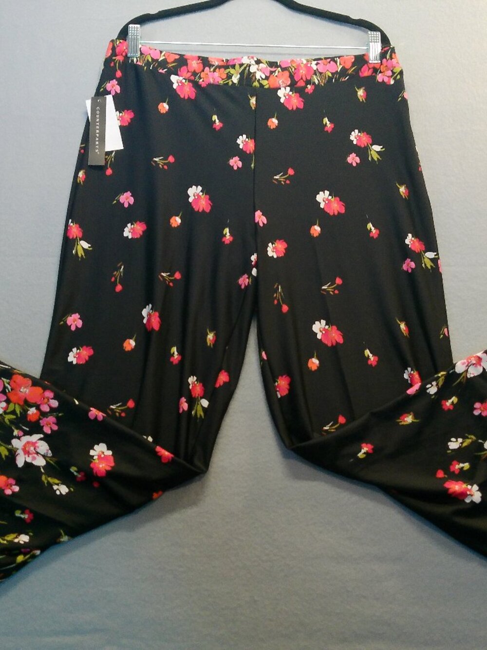 Wide Leg Womens Floral Pants Counterparts Size Large